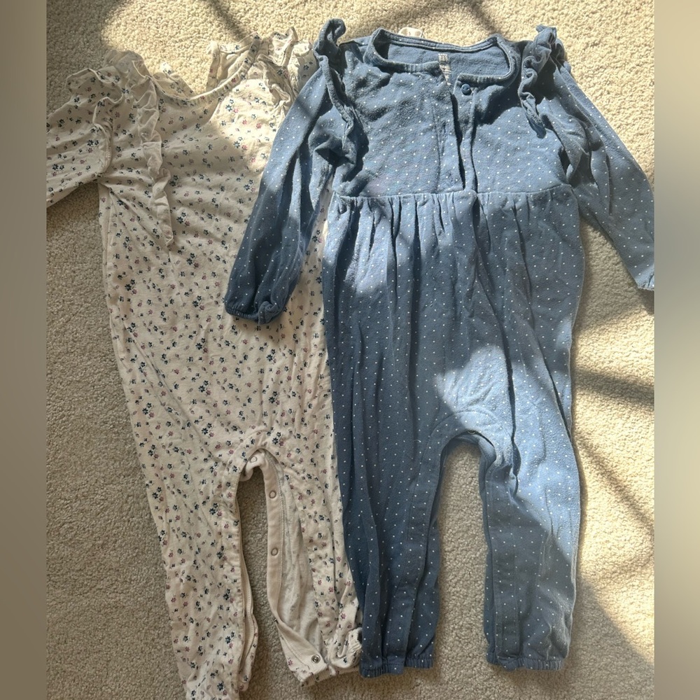 Floral and Polka Dot Baby Rompers